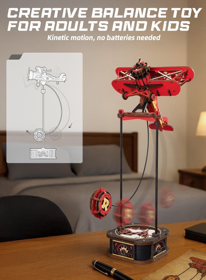 ROBOTIME 3D Wooden Puzzles for Adults, Plane Gravity Swing Model, Aircraft Model Kits for Age 14+,3D Puzzle Model Building Kit, Birthday/Christmas/Creative Gifts for Adults&Teens - Image 4